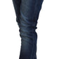 Acht Blue Washed Cotton Slim Fit Women Denim Jeans