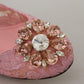 Dolce & Gabbana Pink Taormina Lace Crystal Pumps Pastel Shoes