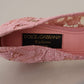Dolce & Gabbana Pink Taormina Lace Crystal Pumps Pastel Shoes