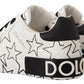 Dolce & Gabbana White Leather Stars Low Top Sneakers Shoes