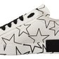 Dolce & Gabbana White Leather Stars Low Top Sneakers Shoes