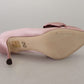 Dolce & Gabbana Pink Silk Clear Crystal Pumps Classic Shoes