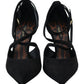 Dolce & Gabbana Black Suede Ankle Strap Pumps Heels Shoes