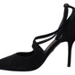 Dolce & Gabbana Black Suede Ankle Strap Pumps Heels Shoes