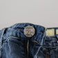 Acht Blue Washed Cotton Low Waist Women Casual Jeans