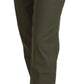 LAUREL Green Cotton High Waist Women Tapered Pants