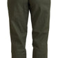 LAUREL Green Cotton High Waist Women Tapered Pants