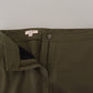 LAUREL Green Cotton High Waist Women Tapered Pants