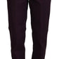 BENCIVENGA Purple Cotton Mid Waist Women Tapered Pants