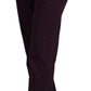 BENCIVENGA Purple Cotton Mid Waist Women Tapered Pants
