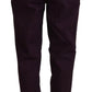 BENCIVENGA Purple Cotton Mid Waist Women Tapered Pants