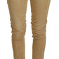 Acht Brown Cotton Corduroy Low Waist Women Casual Jeans