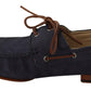 Dolce & Gabbana Blue Leather Lace Up Men Casual Boat Shoes