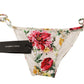 Dolce & Gabbana White Floral Print Bikini Bottom Swimwear