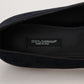 Dolce & Gabbana Black Velvet Crystals Loafers Flats Shoes