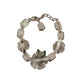 Dolce & Gabbana Silver Brass Chain Clear Crystal Floral Bracelet
