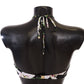 Dolce & Gabbana Black Lily Print Swimsuit Bikini Top Swimwear