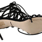 Dolce &amp; Gabbana 블랙 스웨이드 스트랩 스틸레토 샌들