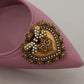 Dolce & Gabbana Pink Leather Heart DEVOTION Heels Pumps Shoes