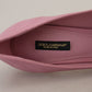 Dolce & Gabbana Pink Leather Heart DEVOTION Heels Pumps Shoes