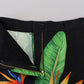 Dolce & Gabbana Black Leaves Print High Waist Hot Pants Shorts