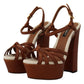 Dolce & Gabbana Brown Platform Leather Sandals Shoes