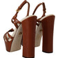 Dolce & Gabbana Brown Platform Leather Sandals Shoes