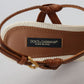Dolce & Gabbana Brown Platform Leather Sandals Shoes