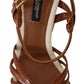 Dolce & Gabbana Brown Platform Leather Sandals Shoes