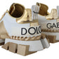 Dolce & Gabbana White and gold Super Queen Leather Shoes