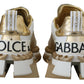 Dolce & Gabbana White and gold Super Queen Leather Shoes