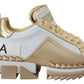 Dolce & Gabbana White and gold Super Queen Leather Shoes