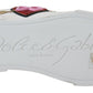 Dolce & Gabbana White Leather Sneaker Portofino Logo Heart Shoes