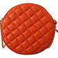 Versace Red Nappa Leather Medusa Round Crossbody Bag