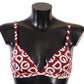 Dolce & Gabbana Red White DG Print Non Wire Cotton Bra Underwear