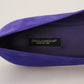 Dolce & Gabbana Purple Suede Crystals Loafers Flats Shoes