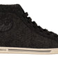 Dolce & Gabbana Gray Wool Cotton Casual High Top Sneakers