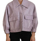 Dolce & Gabbana Purple Cotton Button Down Cropped Jacket