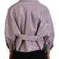 Dolce & Gabbana Purple Cotton Button Down Cropped Jacket