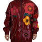 Dolce & Gabbana Maroon Floral Full Zip Polyester Women Jacket
