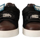 Dolce & Gabbana Brown Leather Black Shearling Sneakers