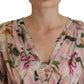Dolce & Gabbana Pink Lily Print Silk A-line Pleated Maxi Dress