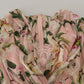 Dolce & Gabbana Pink Lily Print Silk A-line Pleated Maxi Dress
