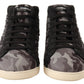 Dolce & Gabbana Gray Black Wool Cotton High Top Sneakers