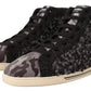 Dolce & Gabbana Gray Black Wool Cotton High Top Sneakers