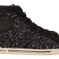 Dolce & Gabbana Gray Black Wool Cotton High Top Sneakers