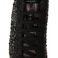 Dolce & Gabbana Gray Black Wool Cotton High Top Sneakers