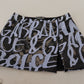 Dolce & Gabbana Black Logo Print High Waist A-line Mini Skirt