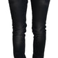 Acht Black Washed Cotton Skinny Women Casual Denim Jeans