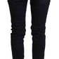 Acht Black Washed Cotton Skinny Women Casual Denim Jeans